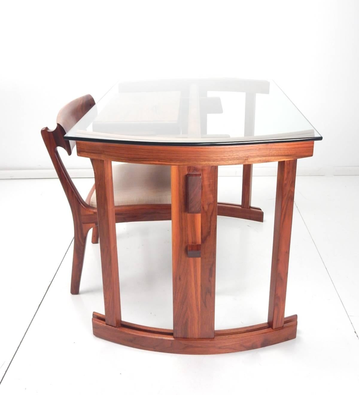 Mid-Century Modern Mid Century Modern Sculpted Art Desk and Chair by Woodworker Randy Bader