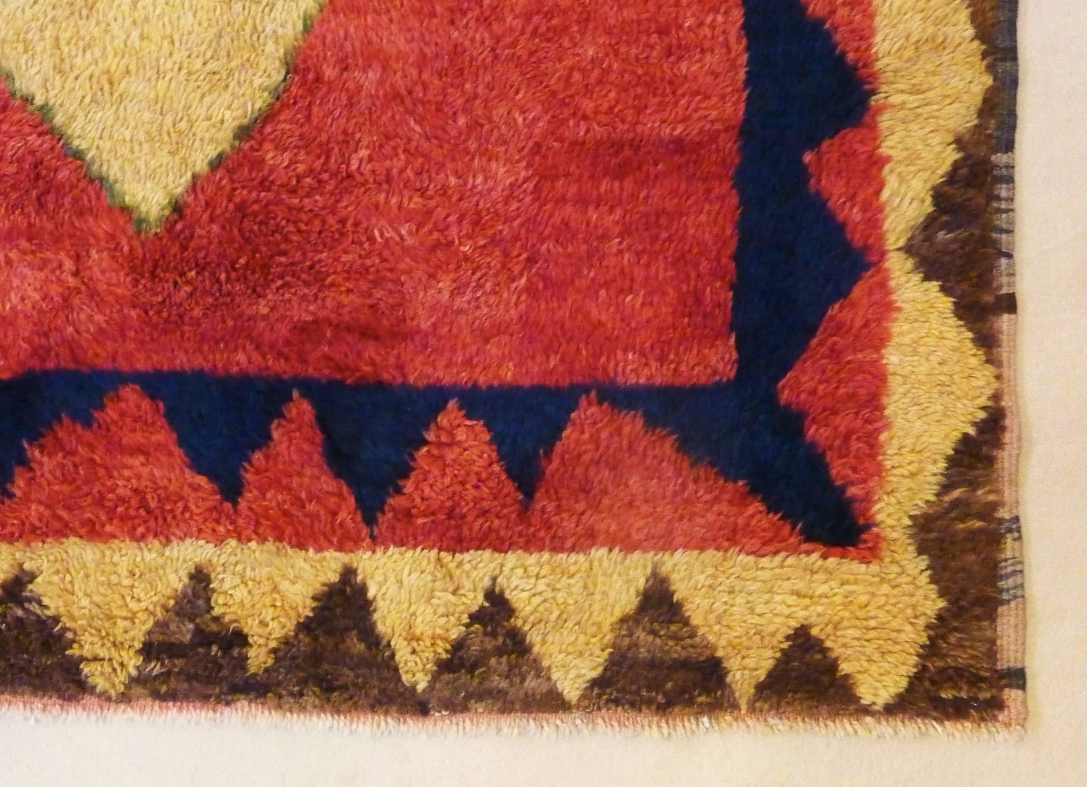 Hand-Knotted Antique Gabbeh Carpet