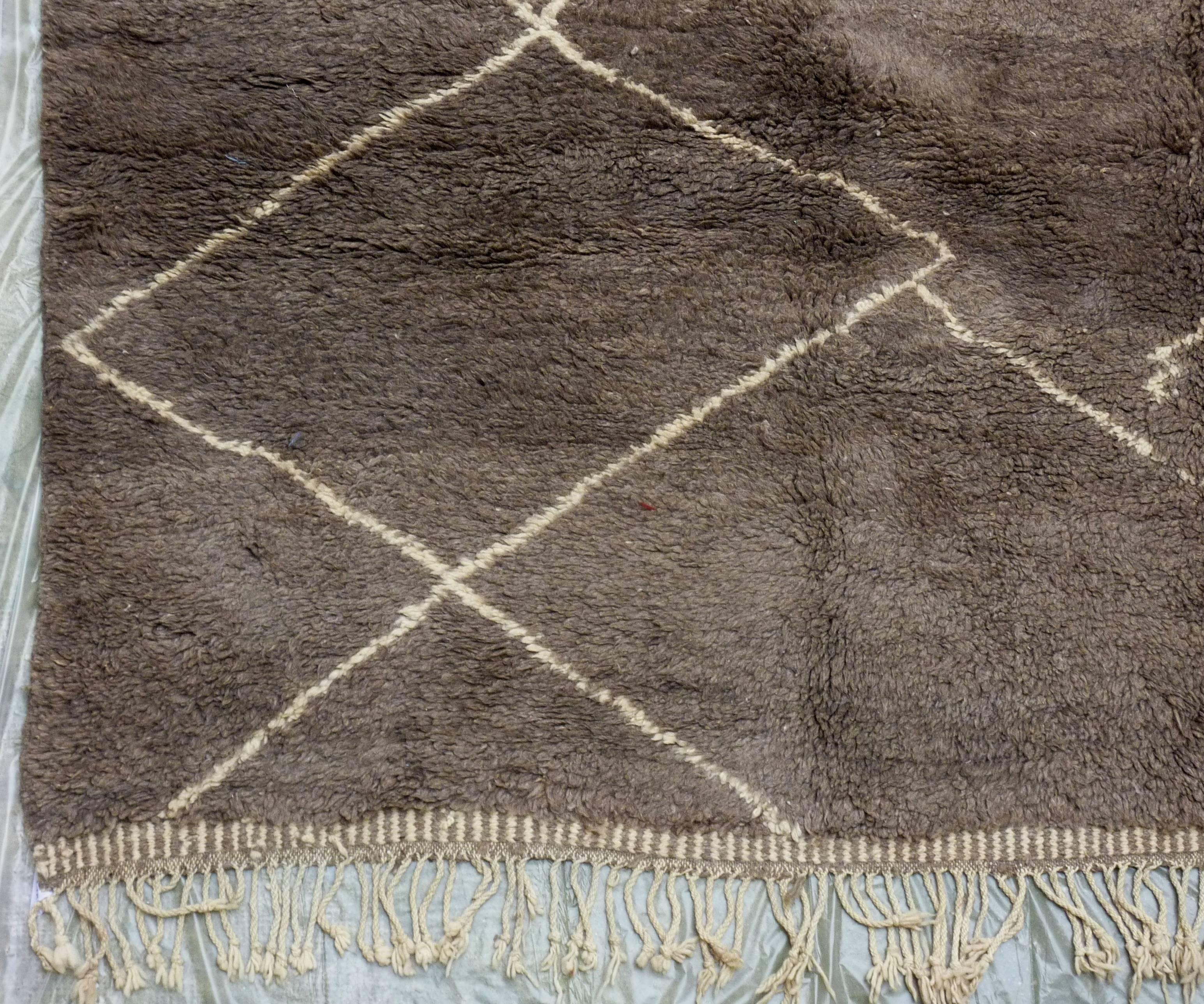 Moroccan Soft Taupe Grey Beni Ourain Carpet