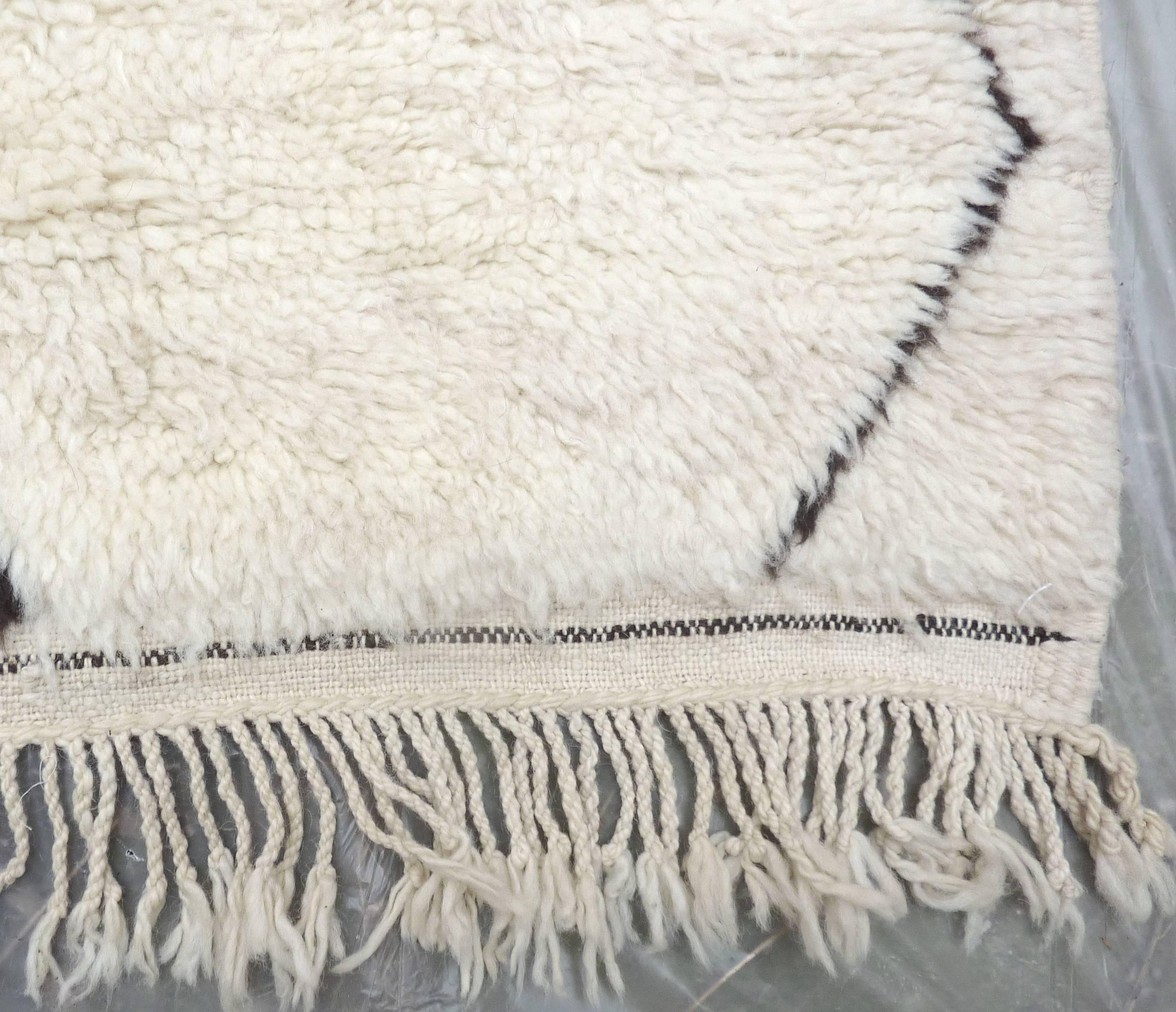 Contemporary Oversized Ivory Beni Ouarain Carpet