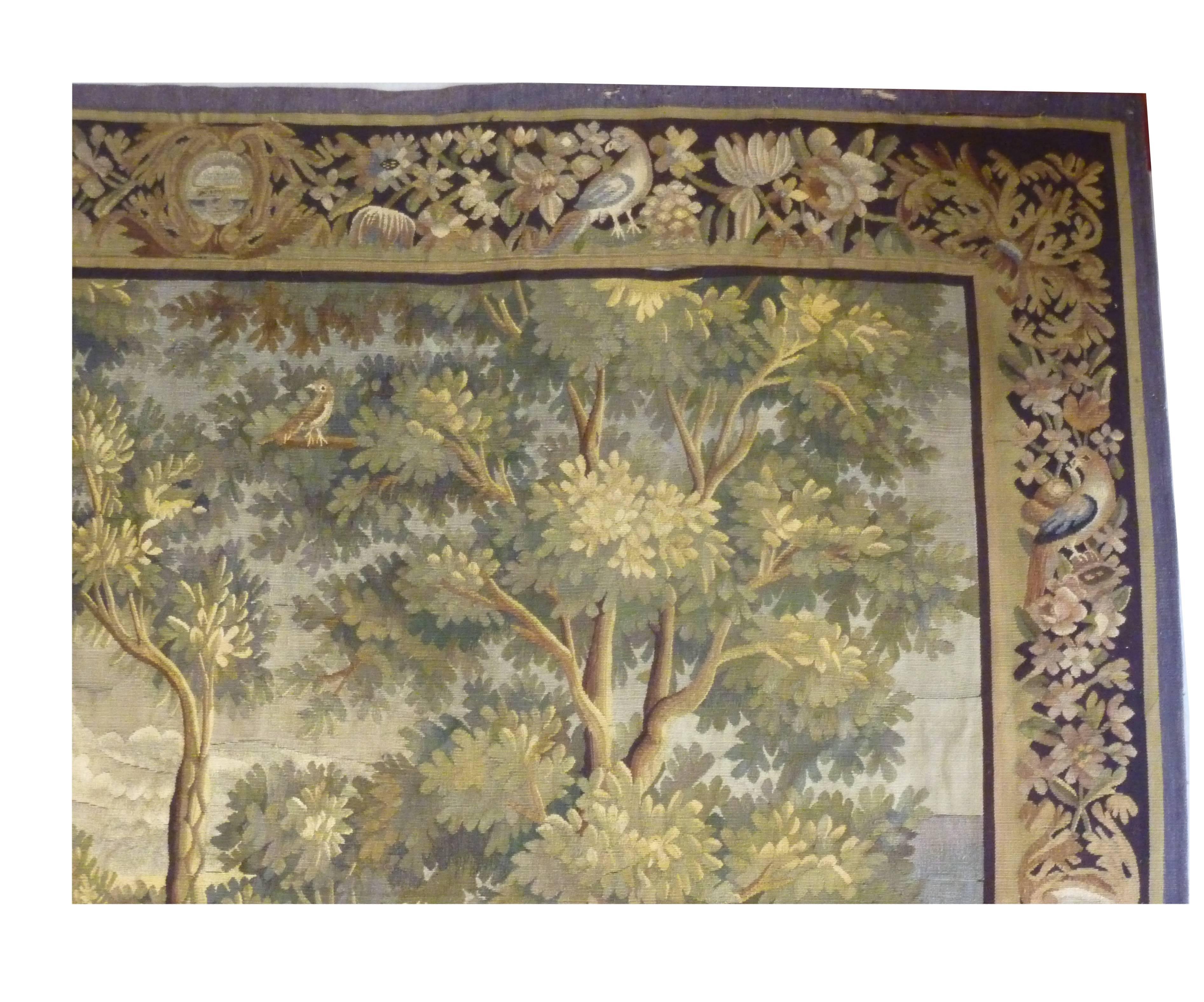 Wool French 19th Century Landscape Tapestry For Sale
