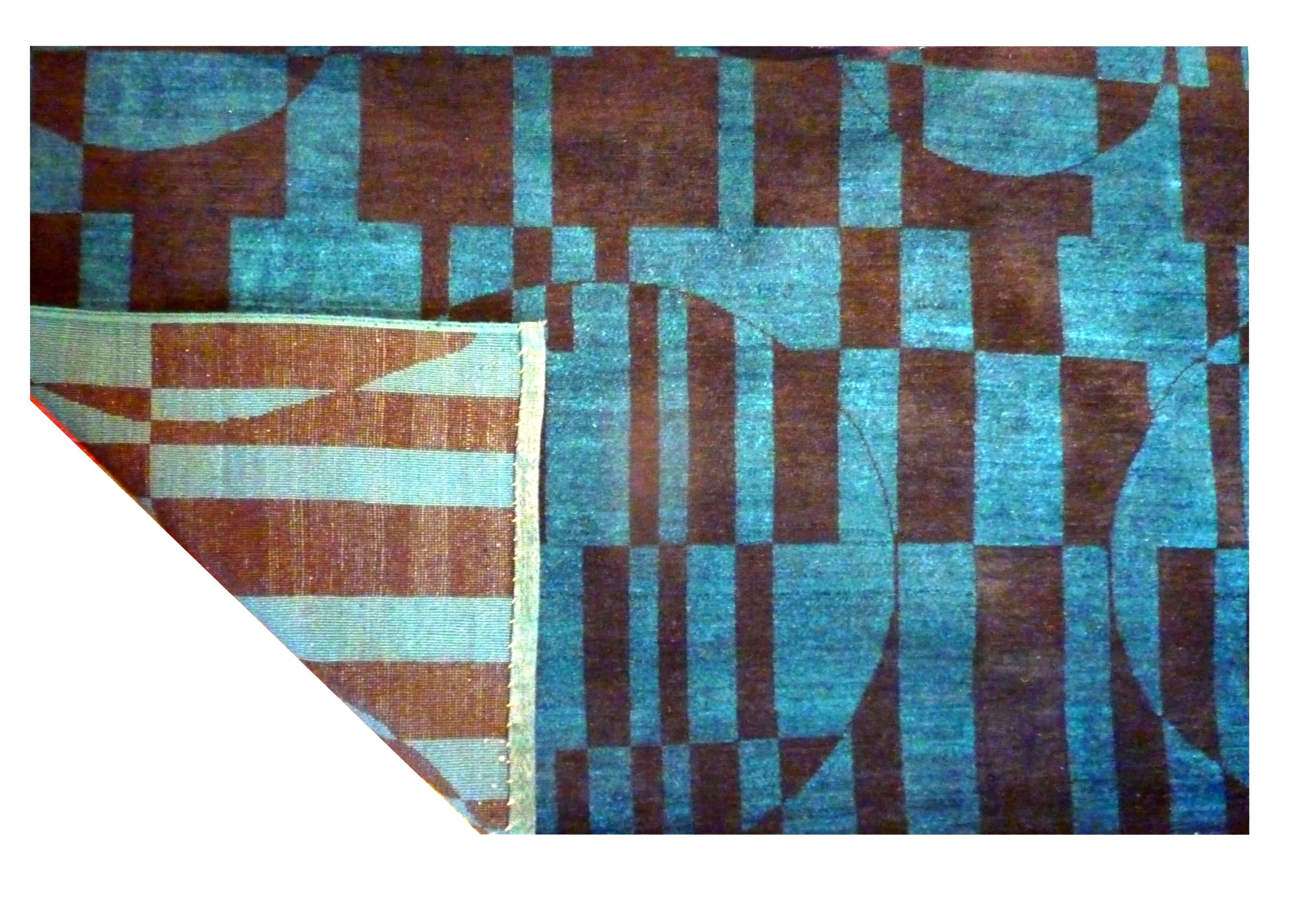 Hand-Knotted Modern Design Carpet For Sale