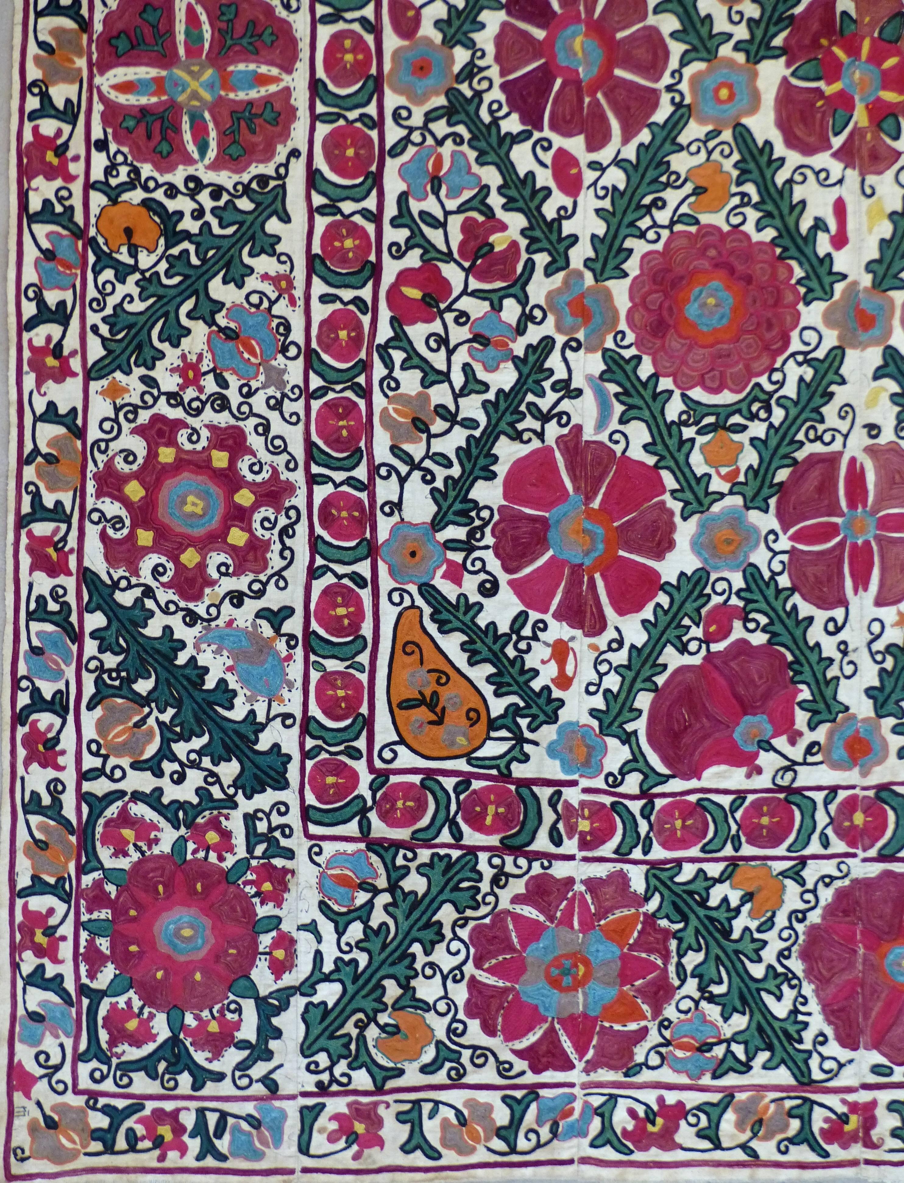 Uzbek Suzani Antique Embroidery from Central Asia