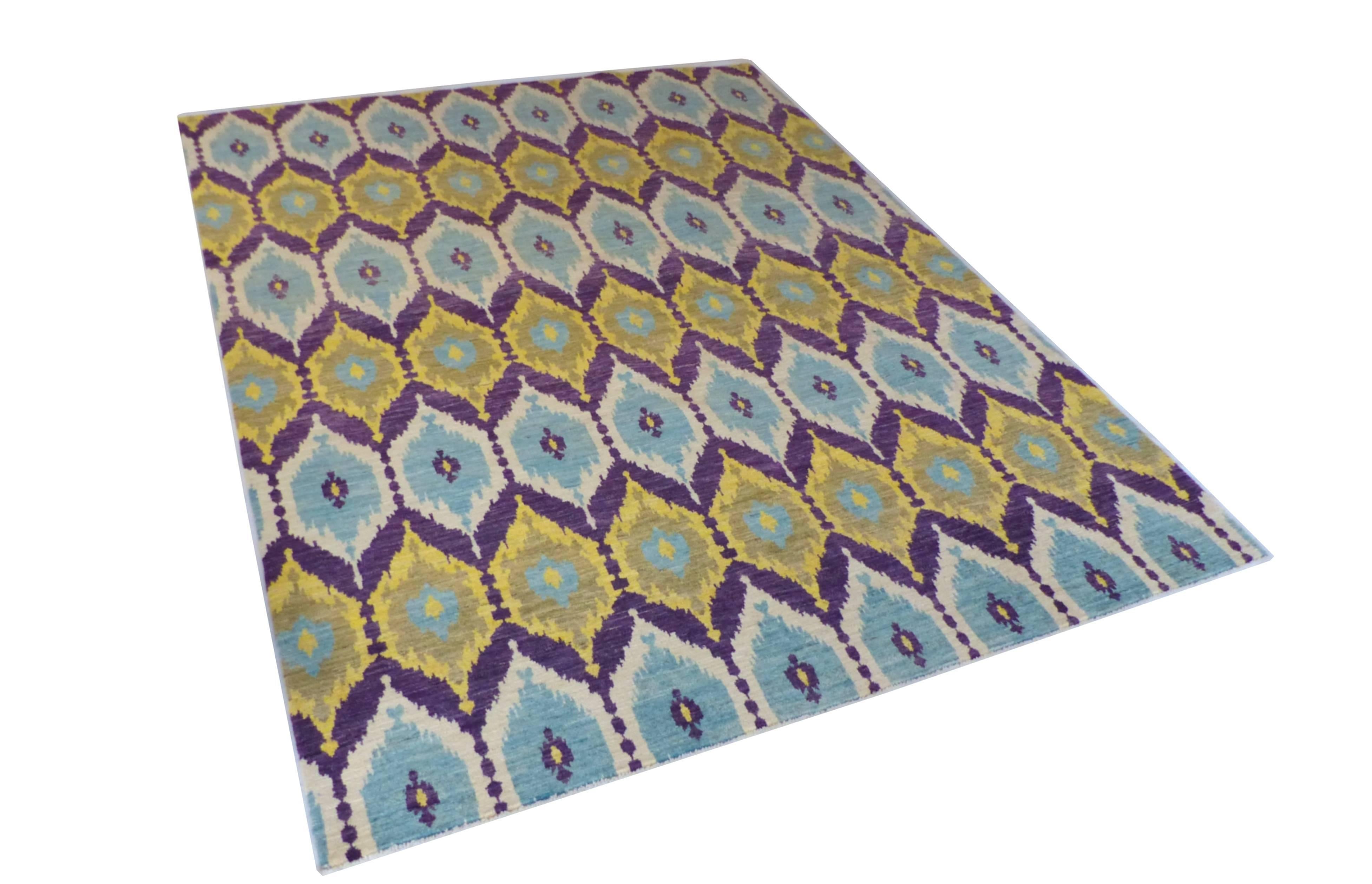 Afghan Modern Design Soft Pile Handknotted Rug For Sale