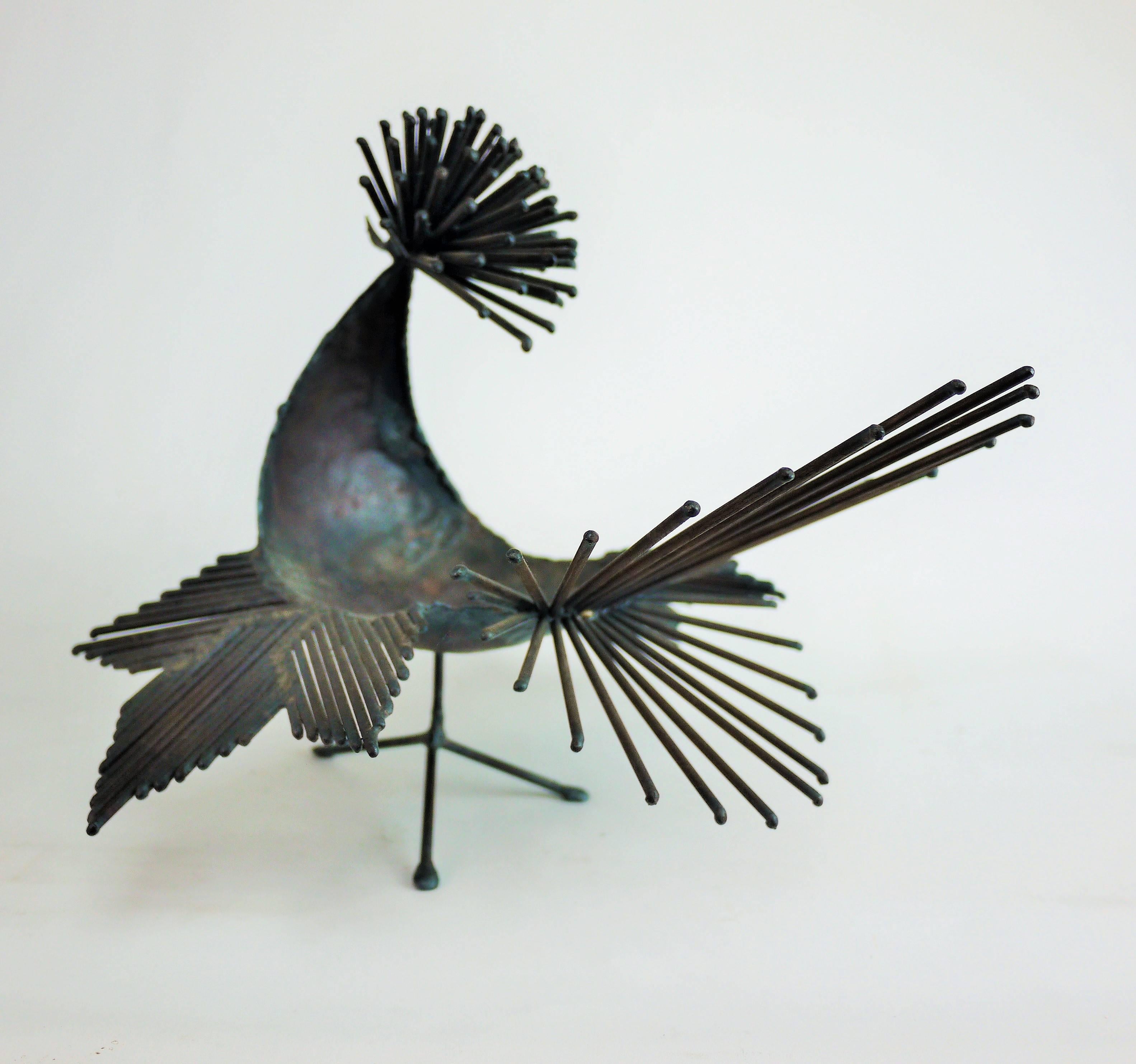 French Michel Anasse Rooster Metal Sculpture For Sale