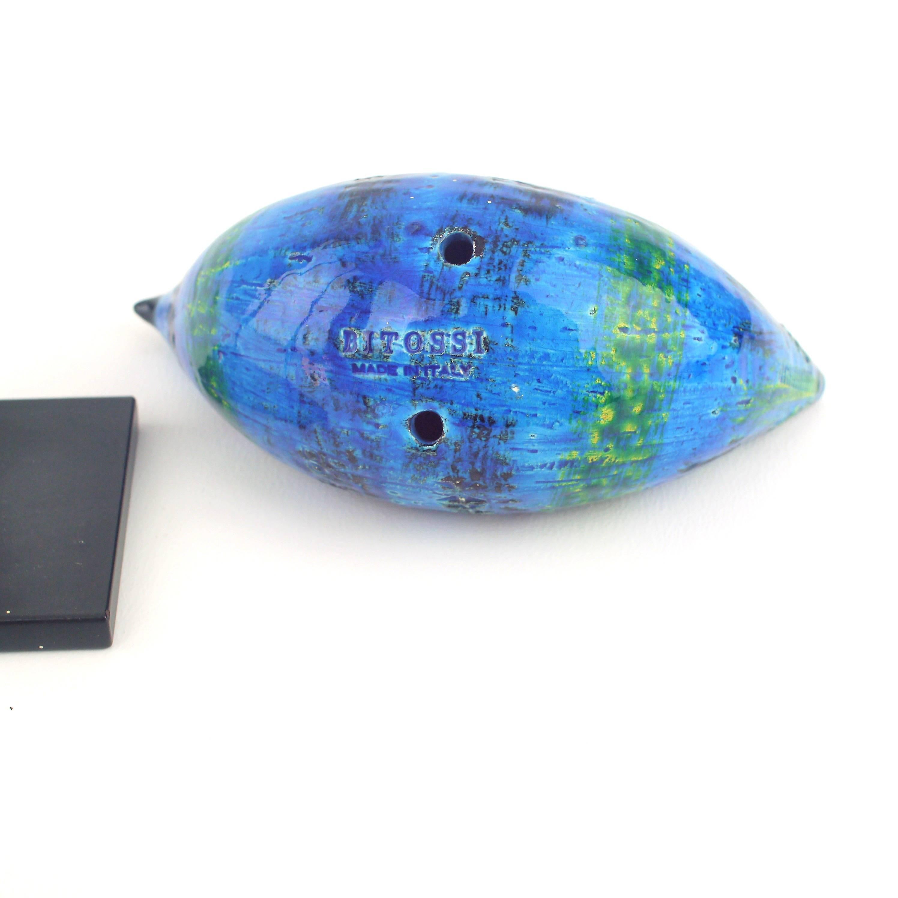 Mid-Century Modern Blue Bird Aldo Londi for Bitossi 