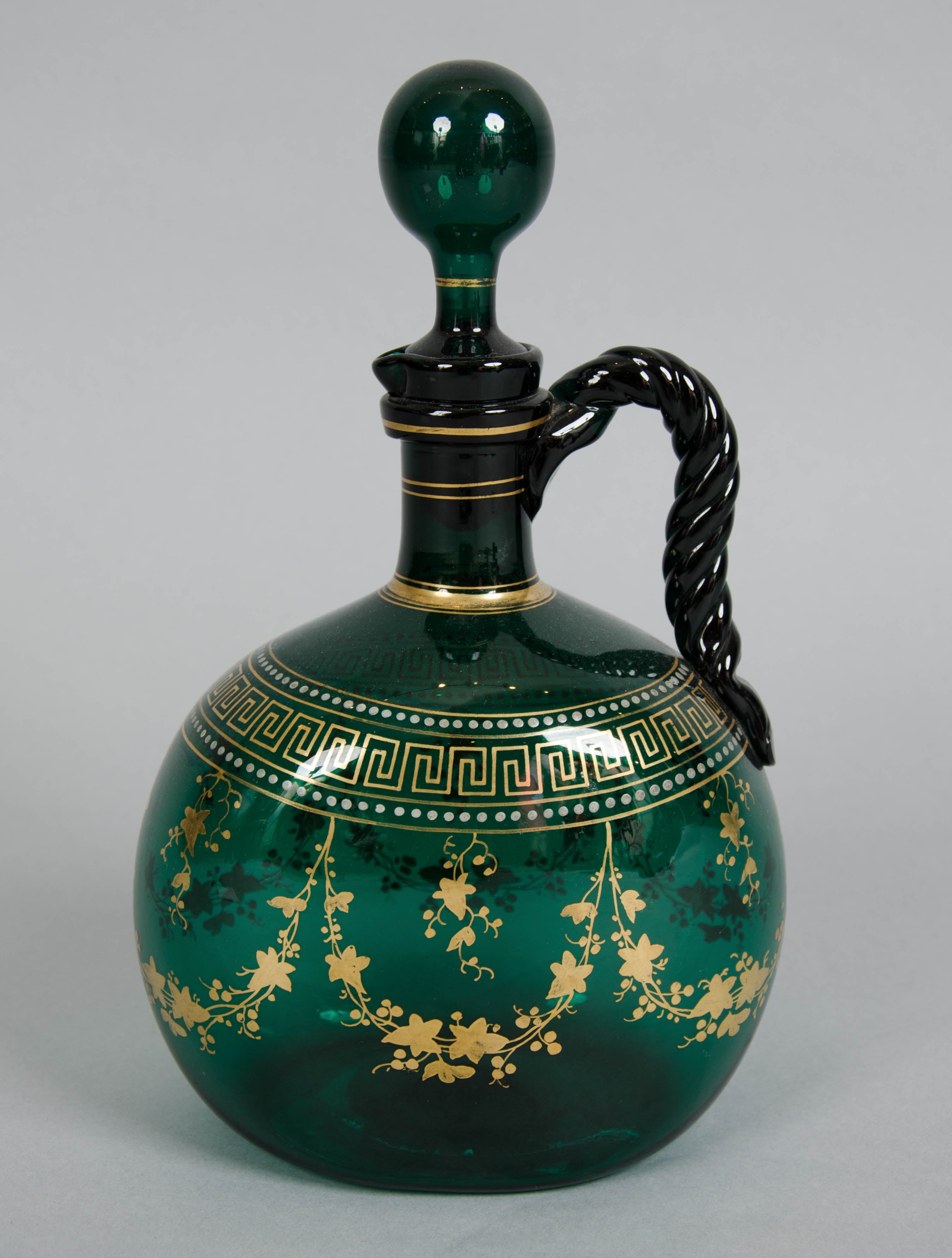 Gilded, Glass Decanter For Sale