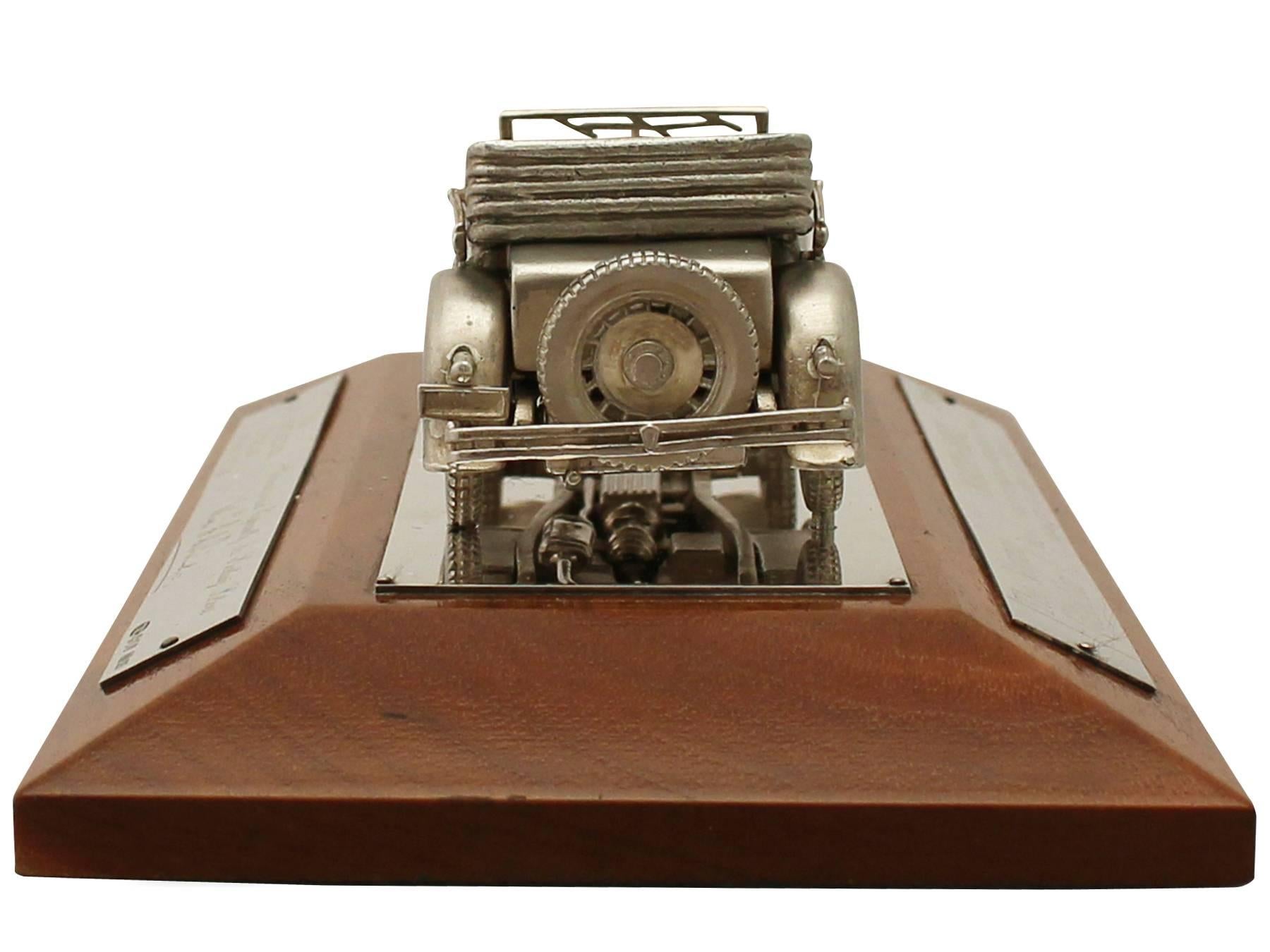 English 1970s Sterling Silver Presentation Model Car