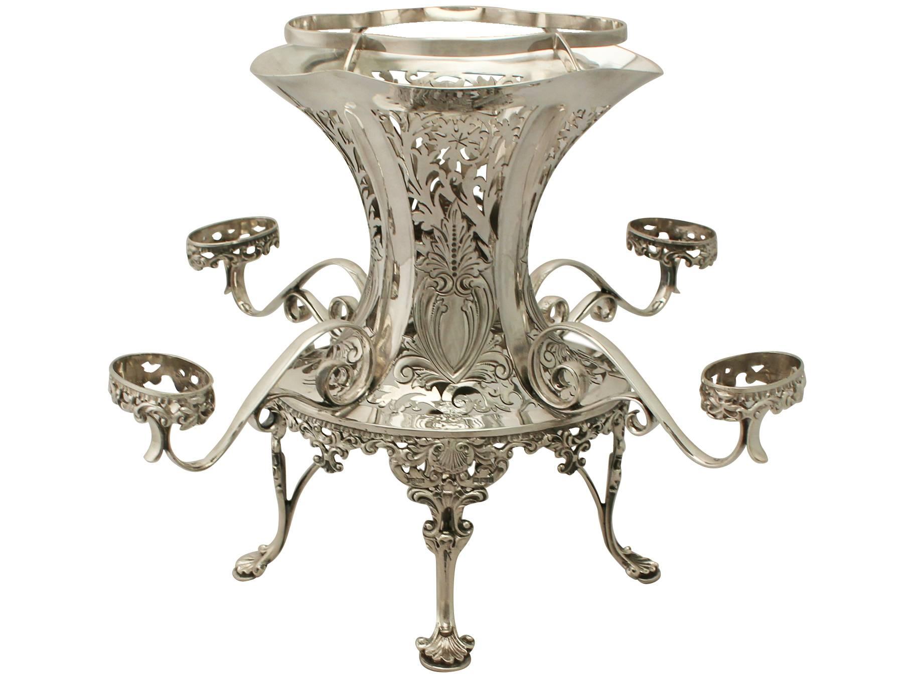 English Antique Edwardian Sterling Silver Epergne/Centerpiece