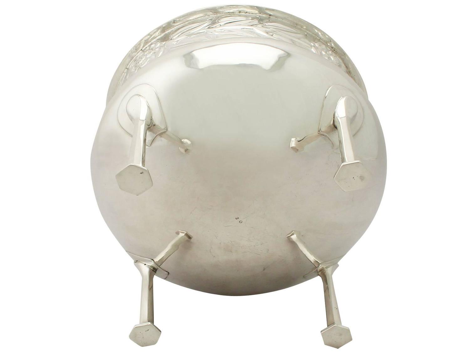 Antique George V Arts and Crafts Style Sterling Silver Jardinière/Bowl