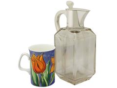Antique 1910s Glass and Sterling Silver Mounted Claret Jug by Hukin & Heath Ltd