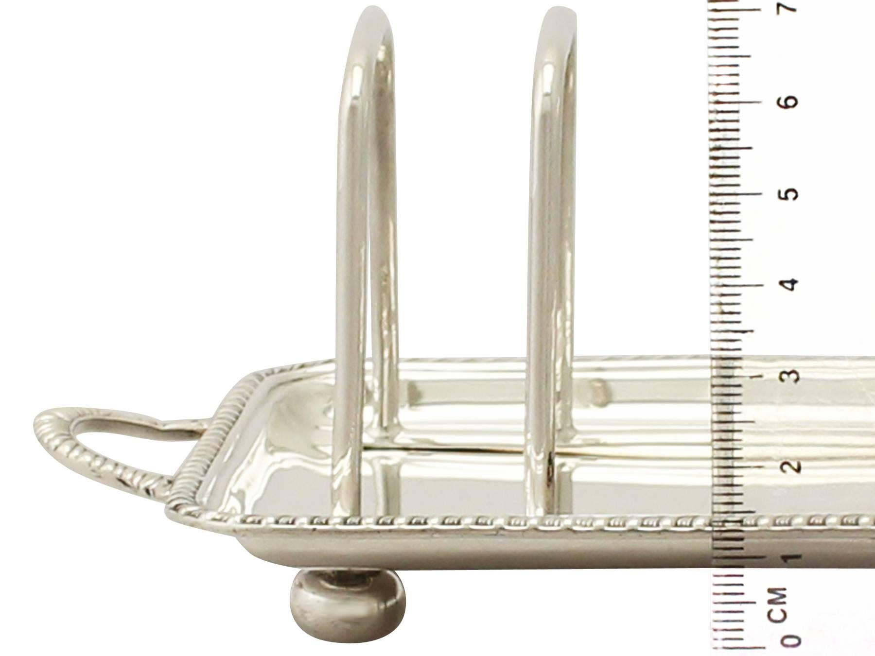 Antique George V Sterling Silver Toast/Letter Rack 1