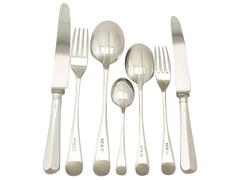 Antique Edwardian Sterling Silver Canteen of Cutlery for Ten Persons