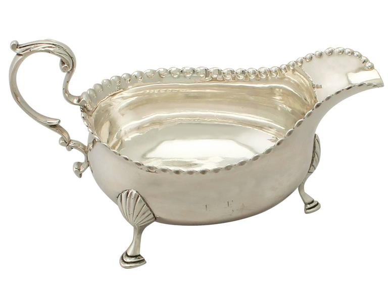 Sterling Silver Gravy Boat by John Langlands I and John