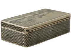 1880s Russian Silver and Niello Enamel Box