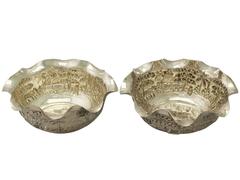 Pair of Antique Indian Silver Bowls