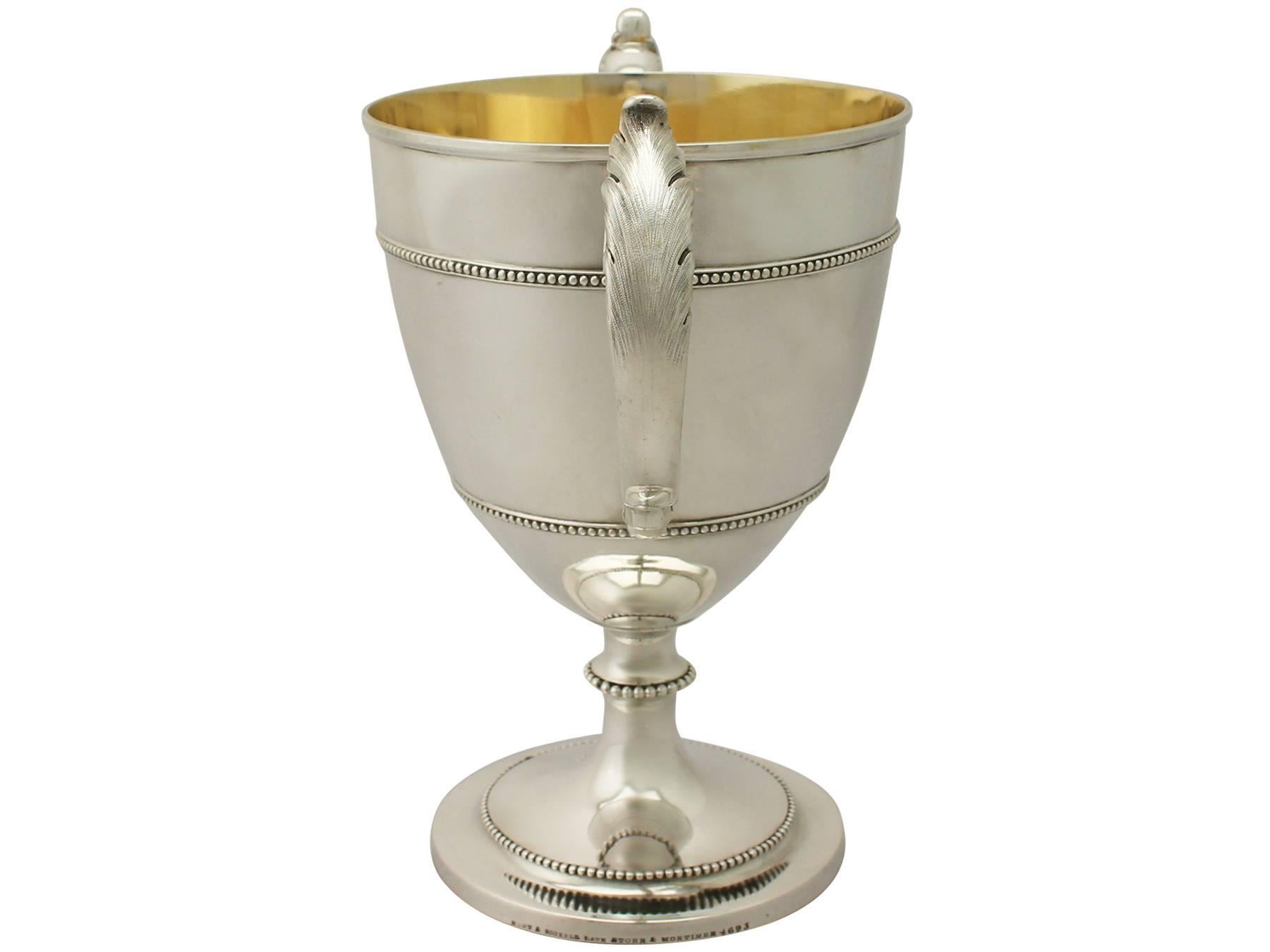 English Antique Victorian Sterling Silver Presentation Cup by John Hunt & Robert Roskell