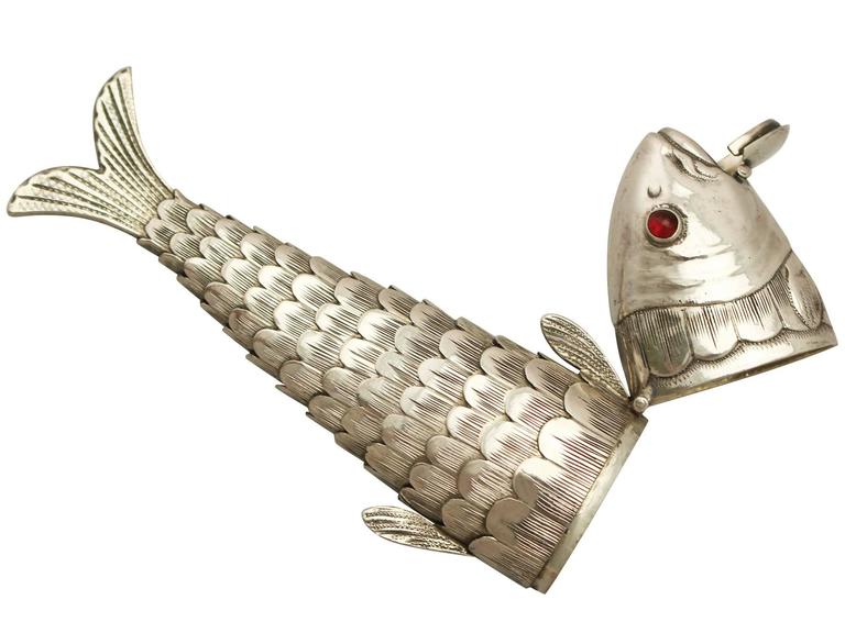 Antique German Silver 'Fish' Spice Box at 1stDibs