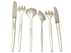 Vintage Danish Sterling Silver Canteen of Cutlery for Six Persons, Design Style