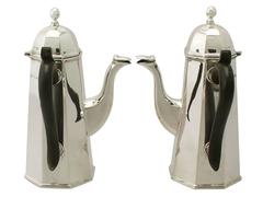 Antique George V Sterling Silver Café au Lait Set, George I Style