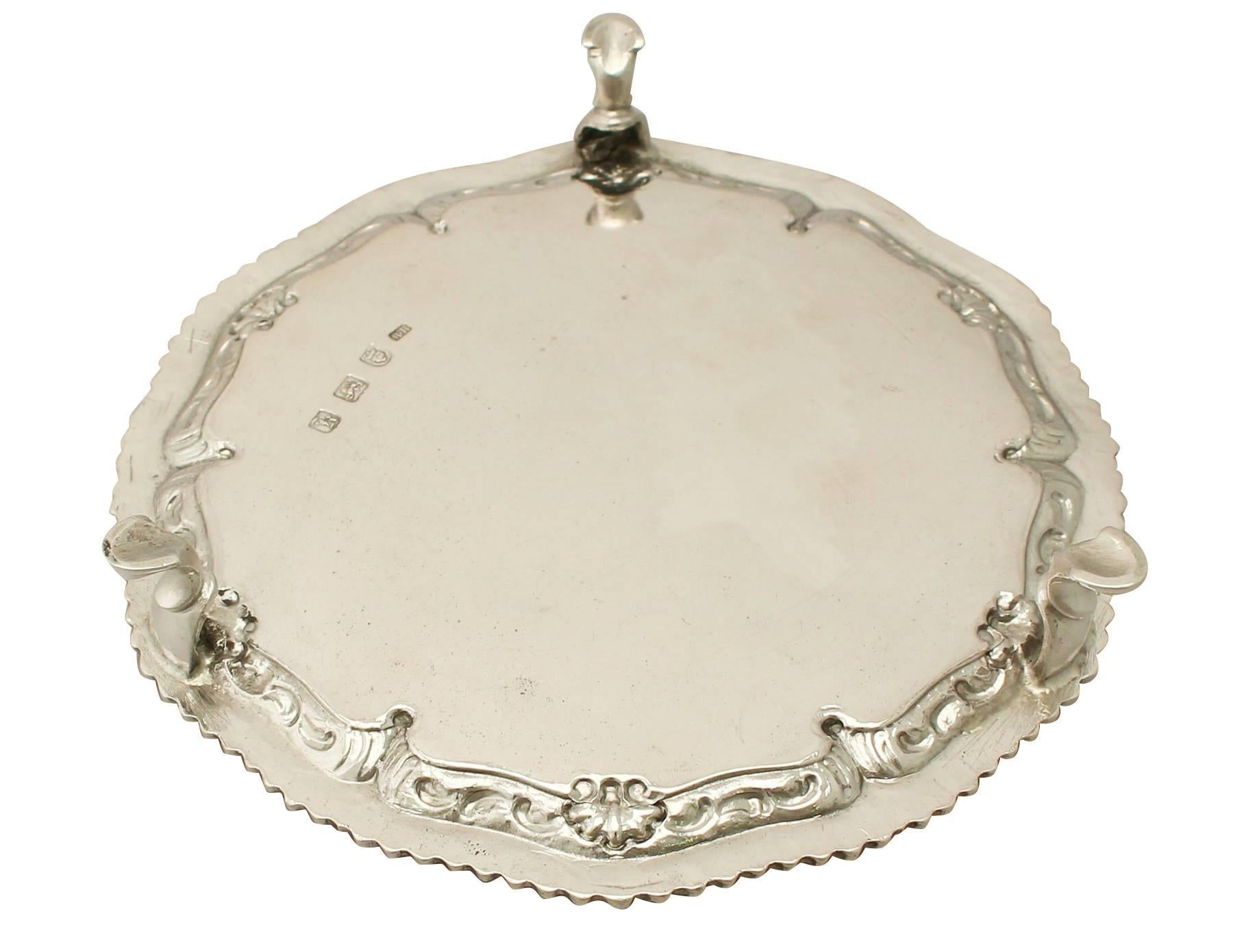 Antique George III Sterling Silver Waiter 3