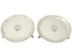 Antique George V Sterling Silver Waiters