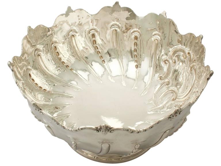 Antique Victorian Sterling Silver Presentation Bowl For Sale at 1stdibs