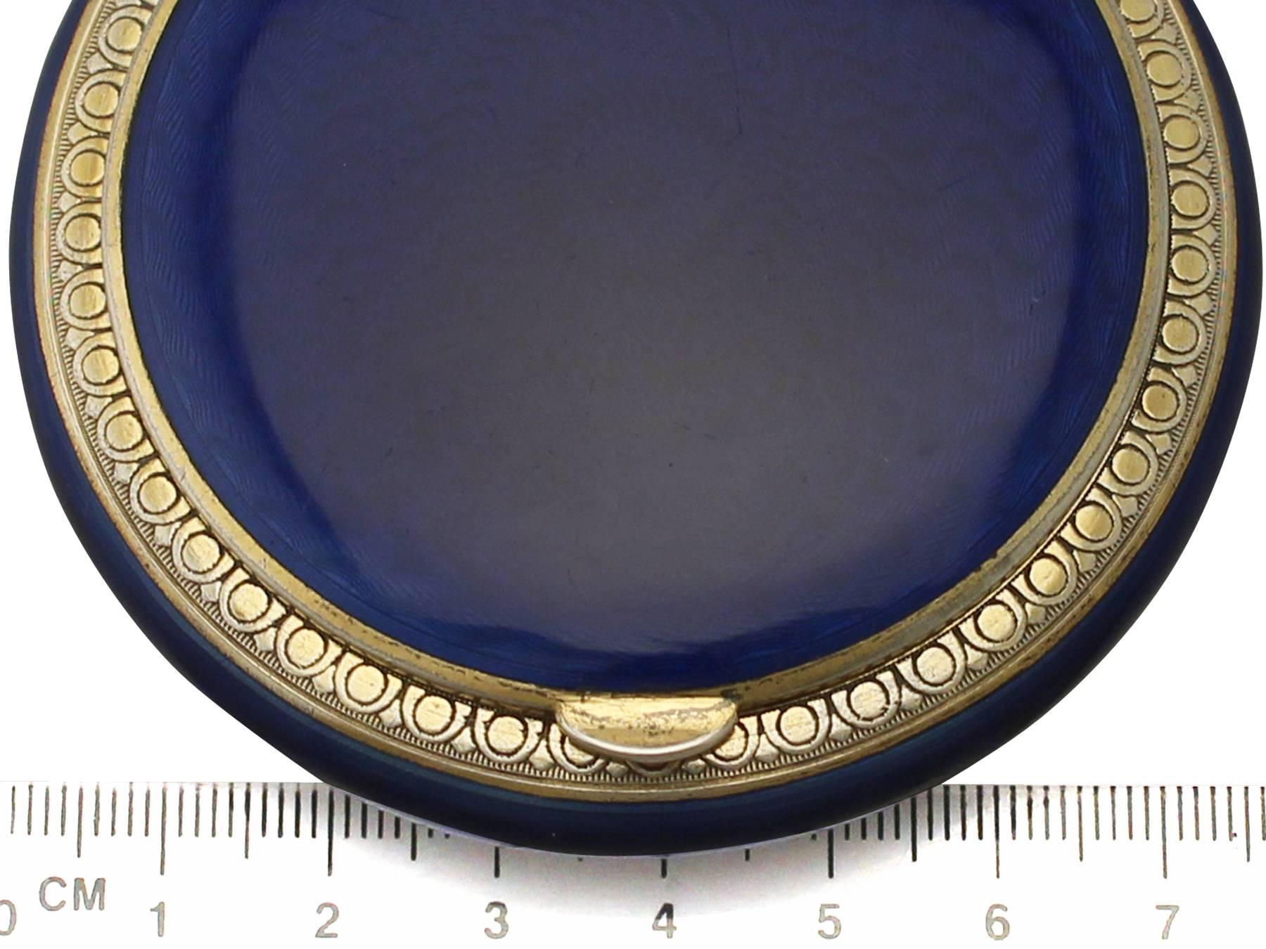 Antique Norwegian Sterling Silver and Enamel Compact 4
