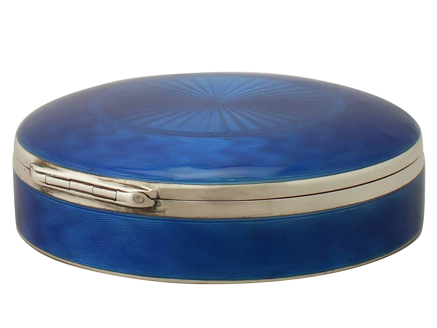 European Antique Continental Silver and Enamel Dressing Table Box