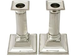 Antique George V Sterling Silver Candlesticks