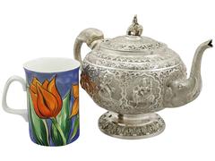 Antique Indian Silver Three-Piece Tea Service