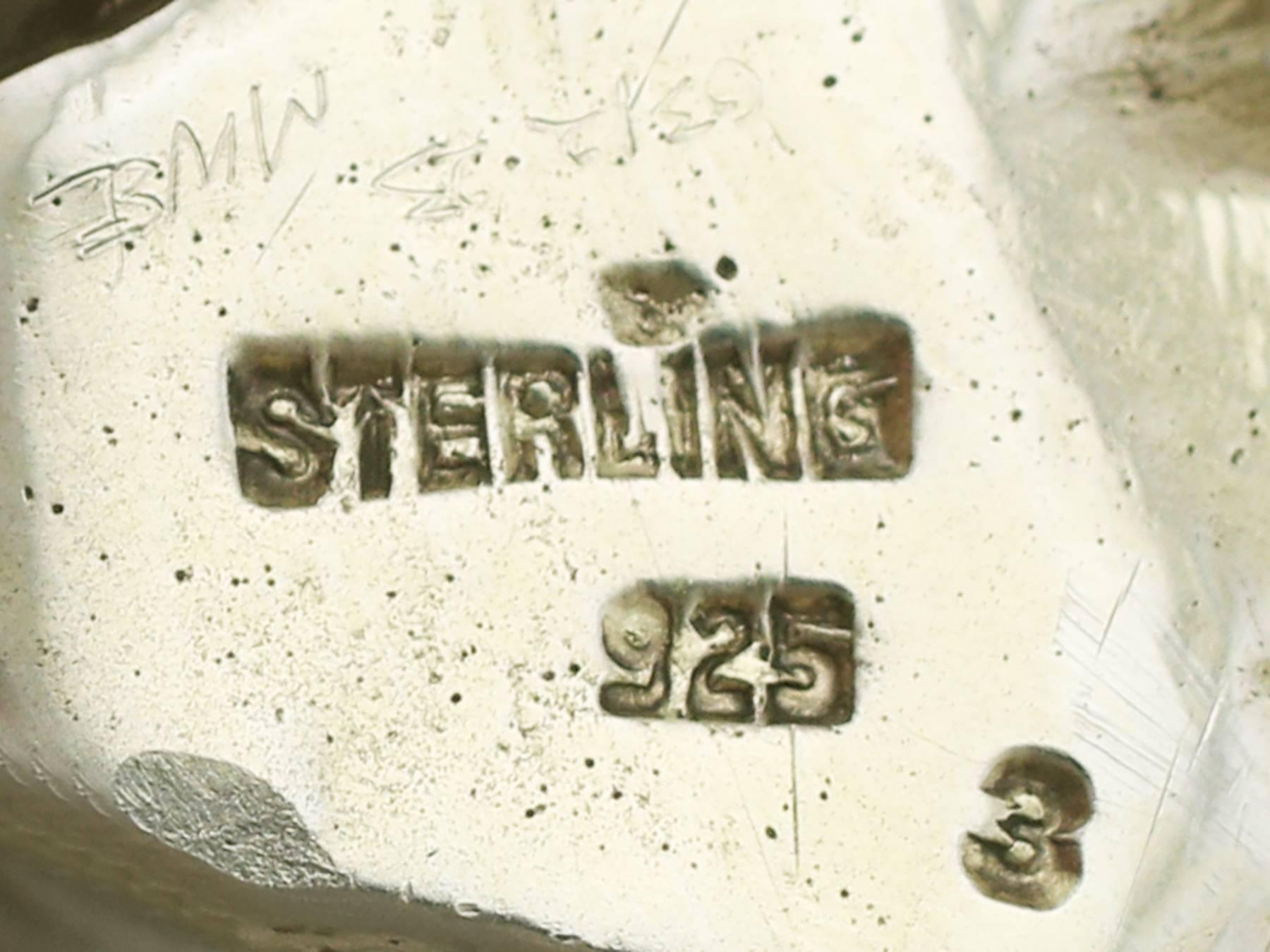20th Century Sterling Silver 'Owl' Ornament by Israel Freeman & Son