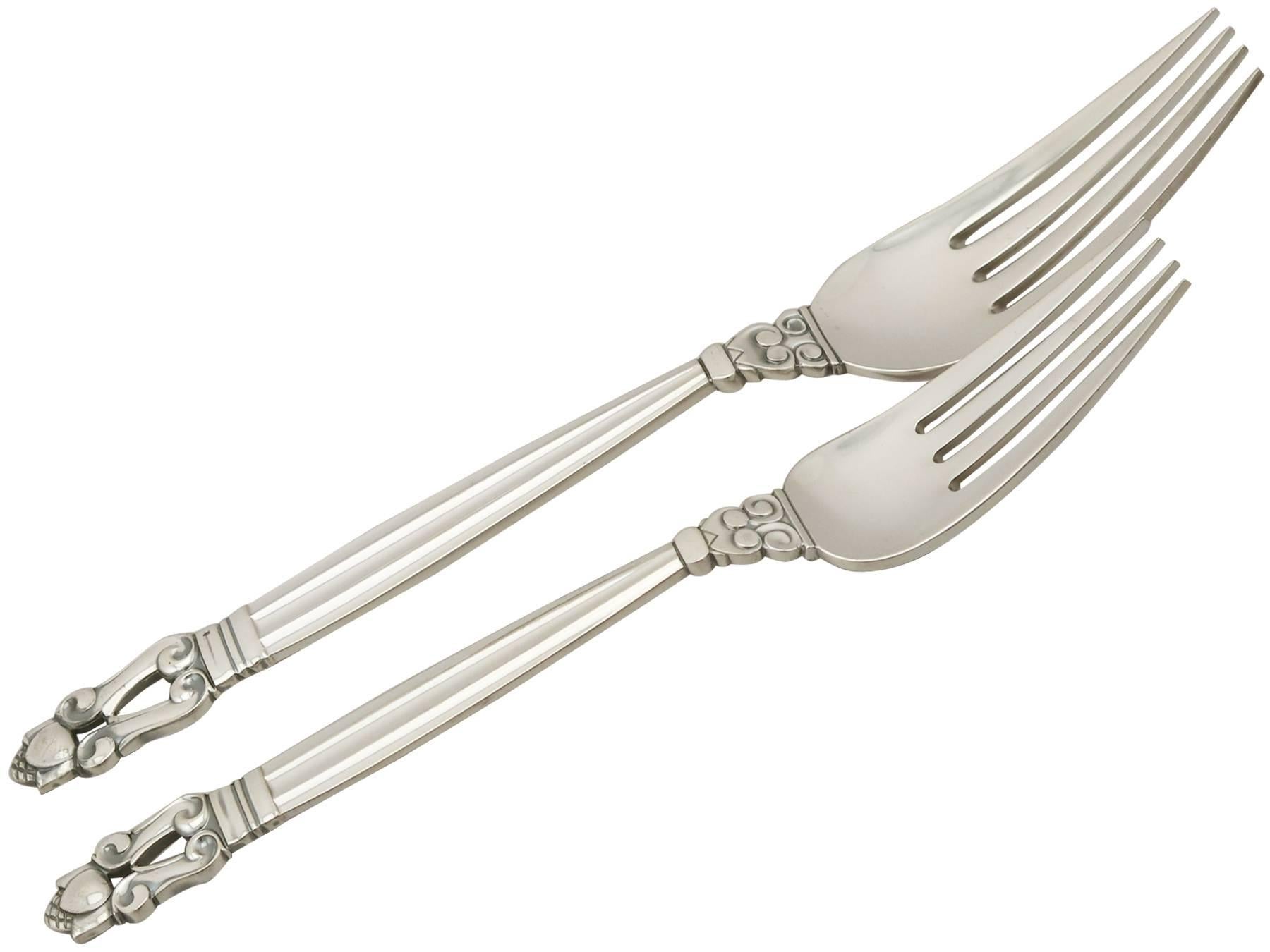 Danish Sterling Silver Canteen of Cutlery for 12 Persons by Georg Jensen 1