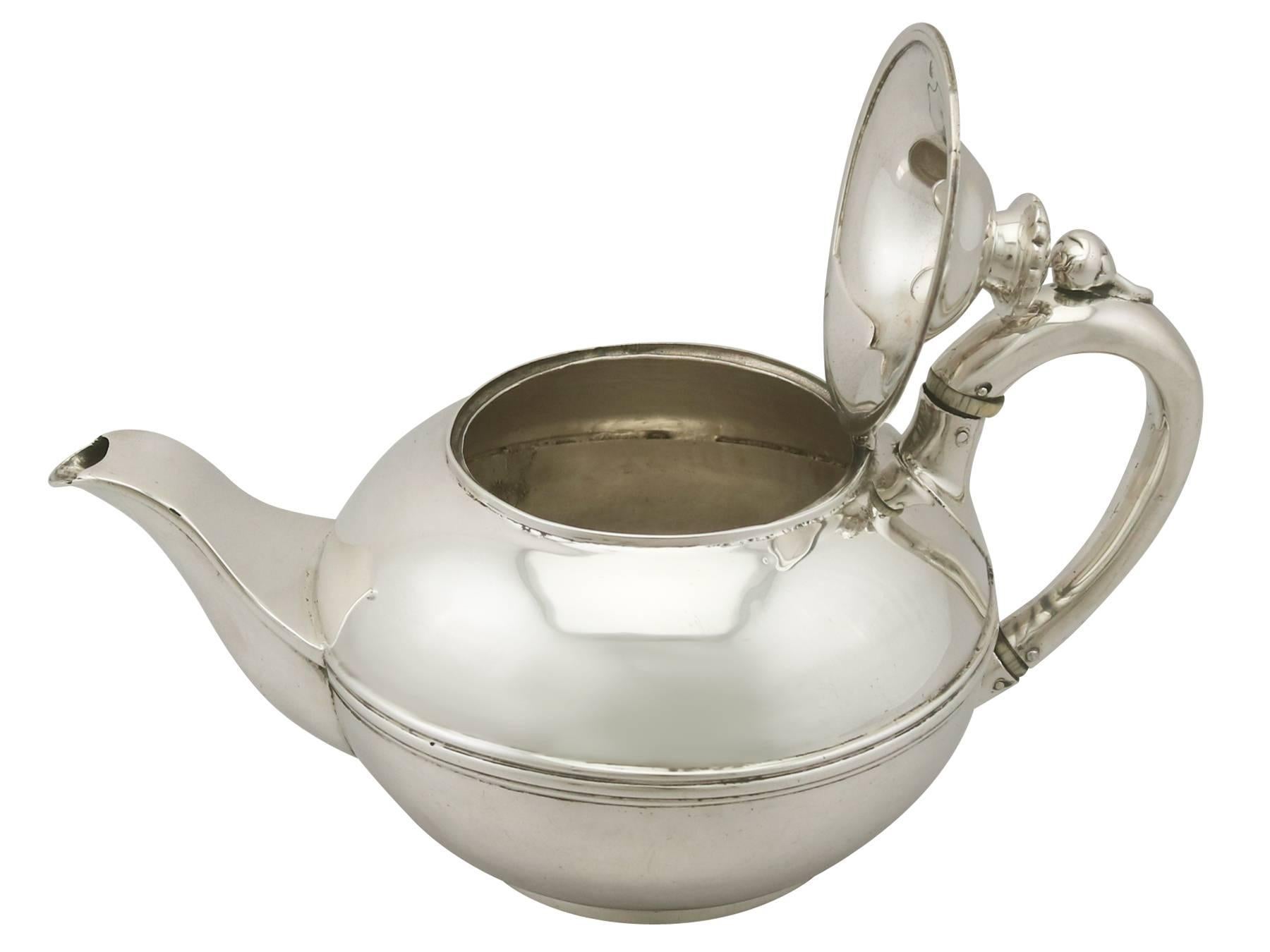 English Antique George IV Sterling Silver Teapot by Paul Storr