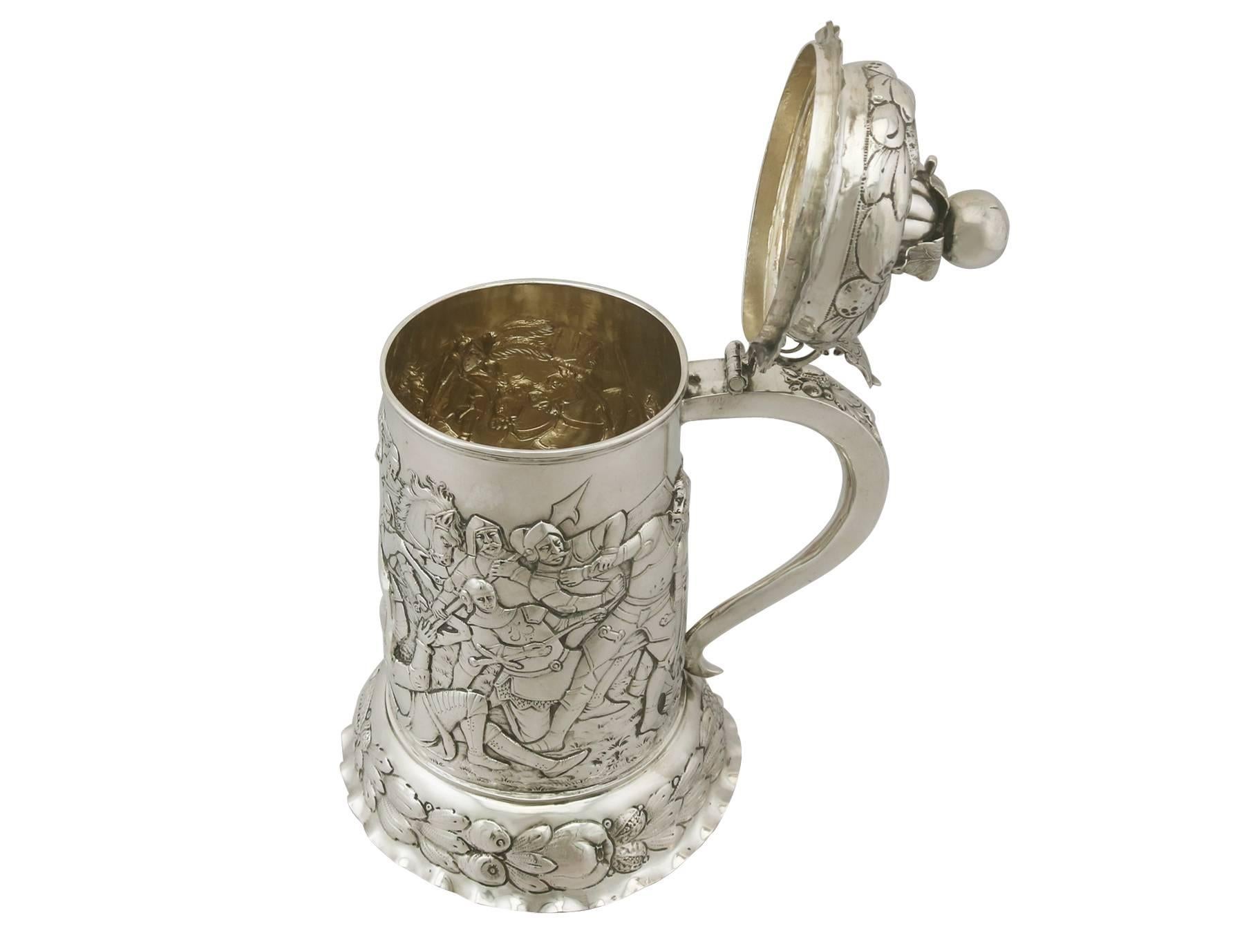 Antique German Silver Tankard In Excellent Condition In Jesmond, Newcastle Upon Tyne