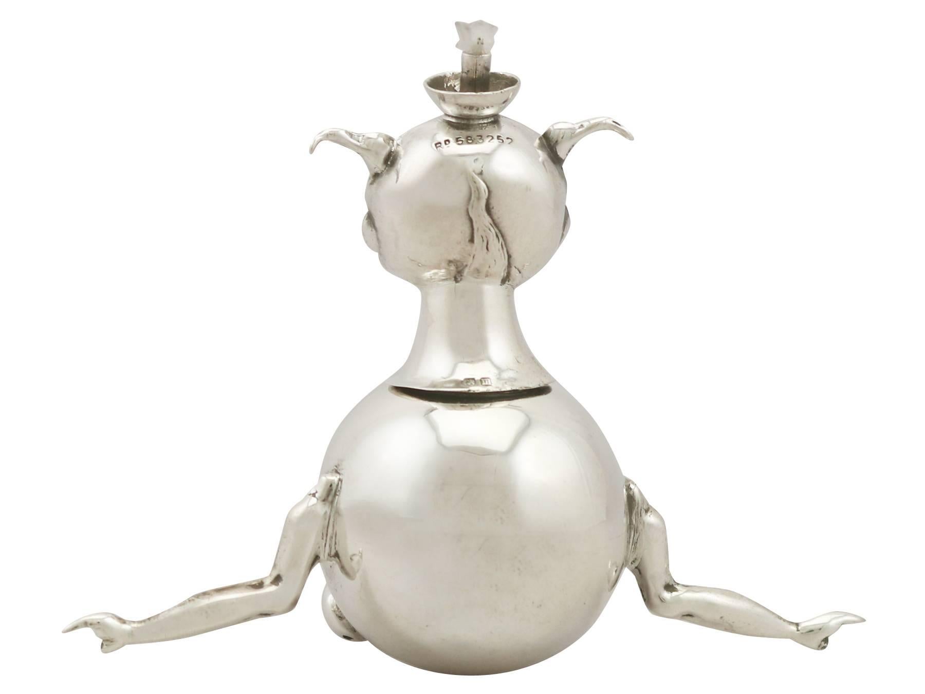 English Antique George V Sterling Silver 'Figural' Table Lighter