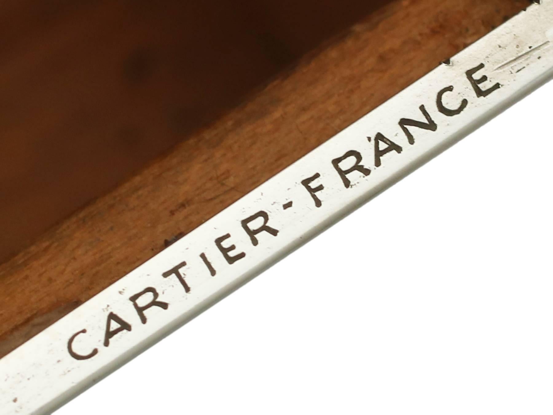 1960s Art Deco Style French Silver Cigar / Cigarette Box by Cartier In Excellent Condition In Jesmond, Newcastle Upon Tyne