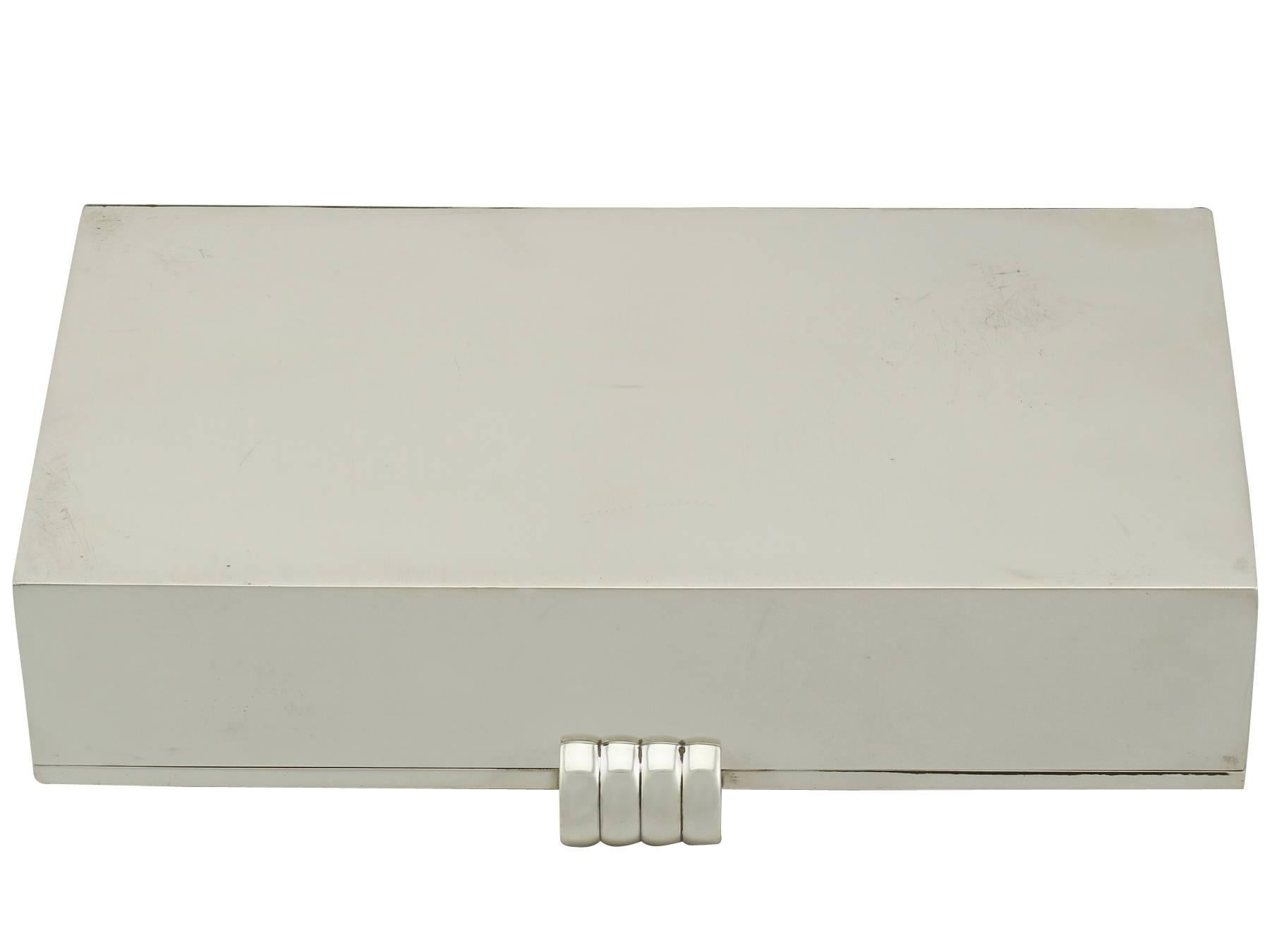 1960s Art Deco Style French Silver Cigar / Cigarette Box by Cartier 1