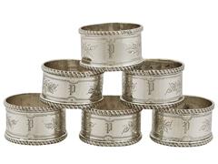 1900s Antique Edwardian Sterling Silver Numbered Napkin Rings