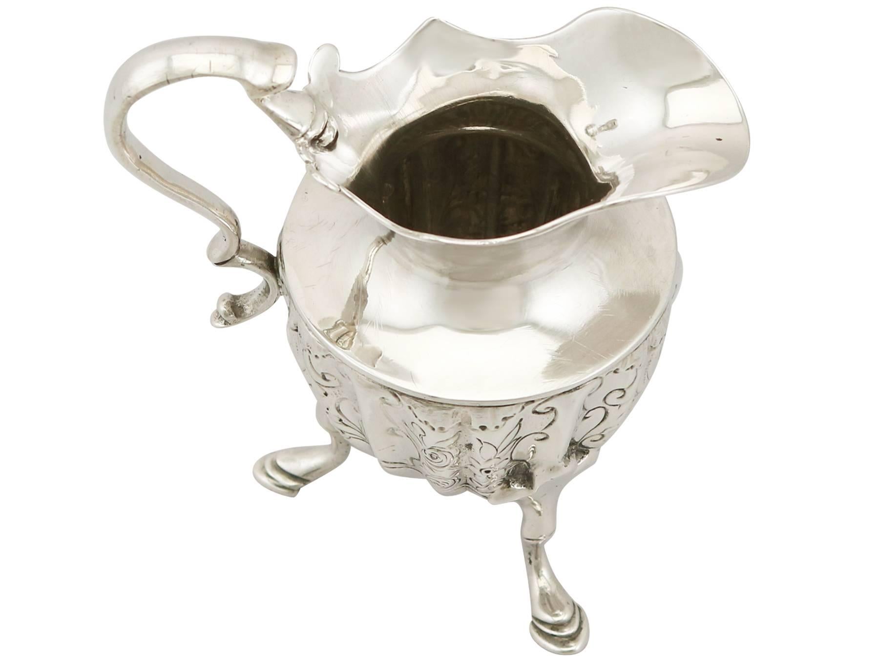 Mid-18th Century 1730s Georgian Rococo Style Sterling Silver Cream Jug by Paul de Lamerie