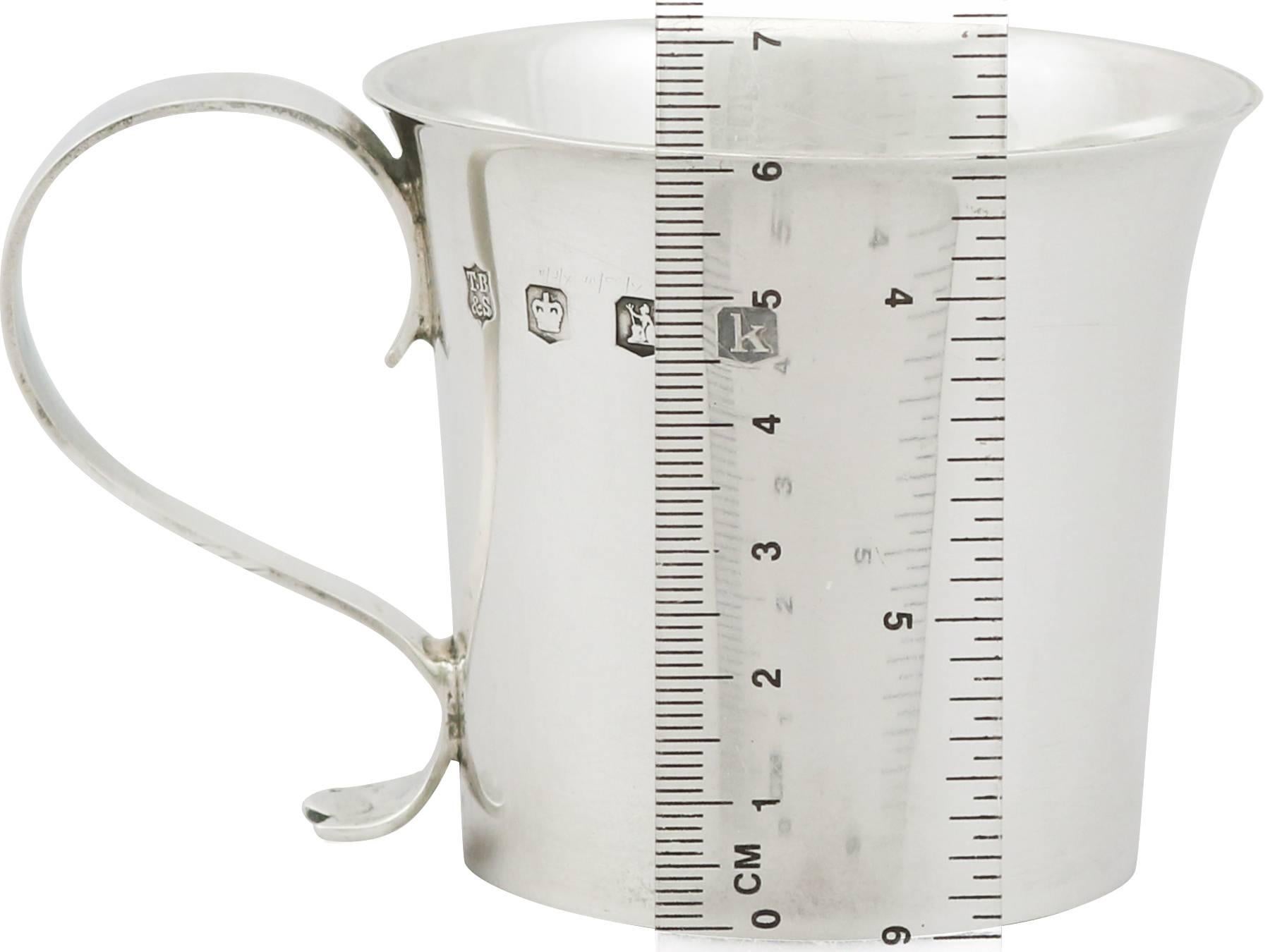 1920s Antique Britannia Standard Silver Christening Mug 4