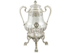 1900s French Silver Five-Piece Tea and Coffee Set with Tray