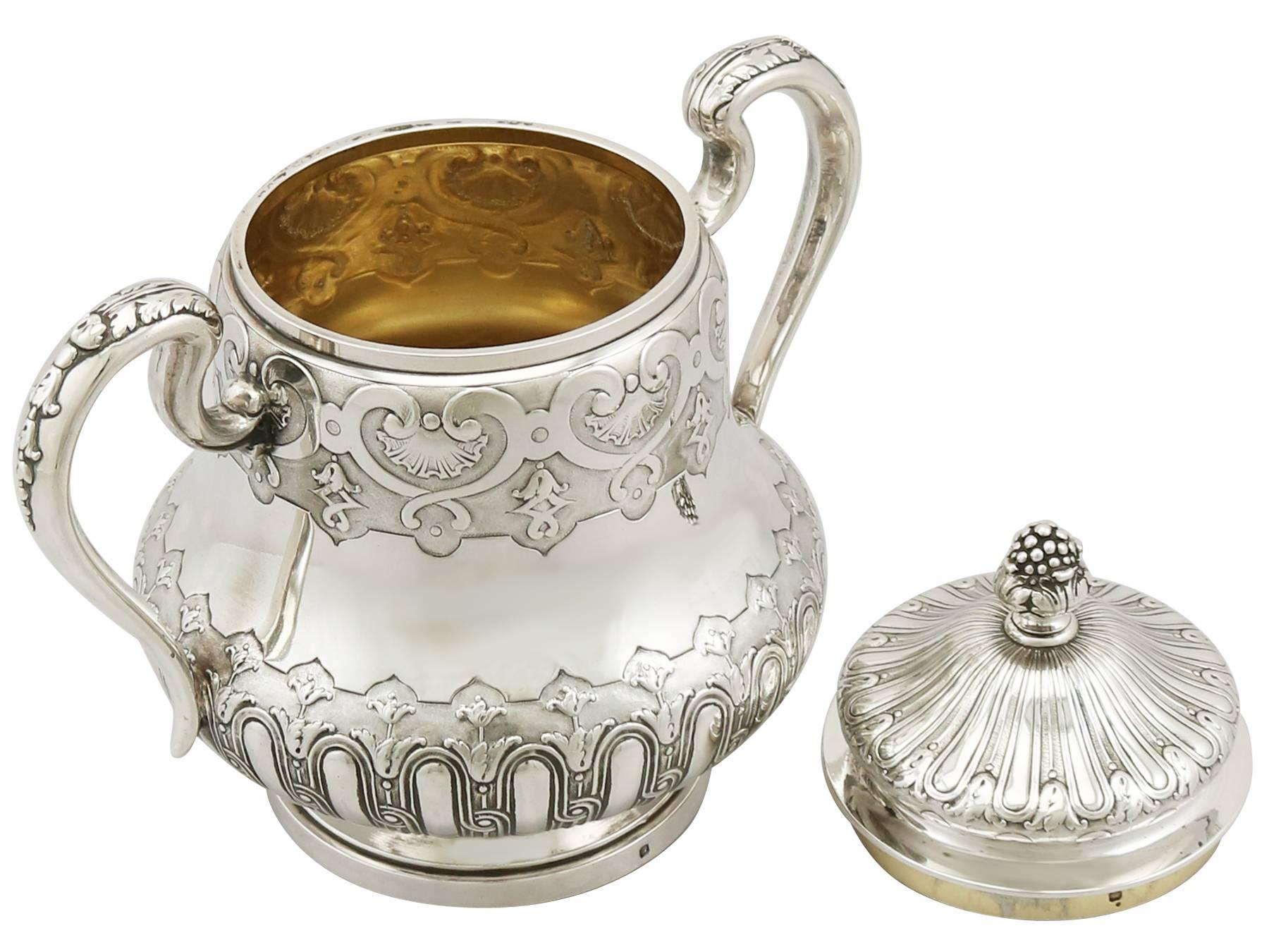 1900s French Silver Five-Piece Tea and Coffee Set with Tray 2