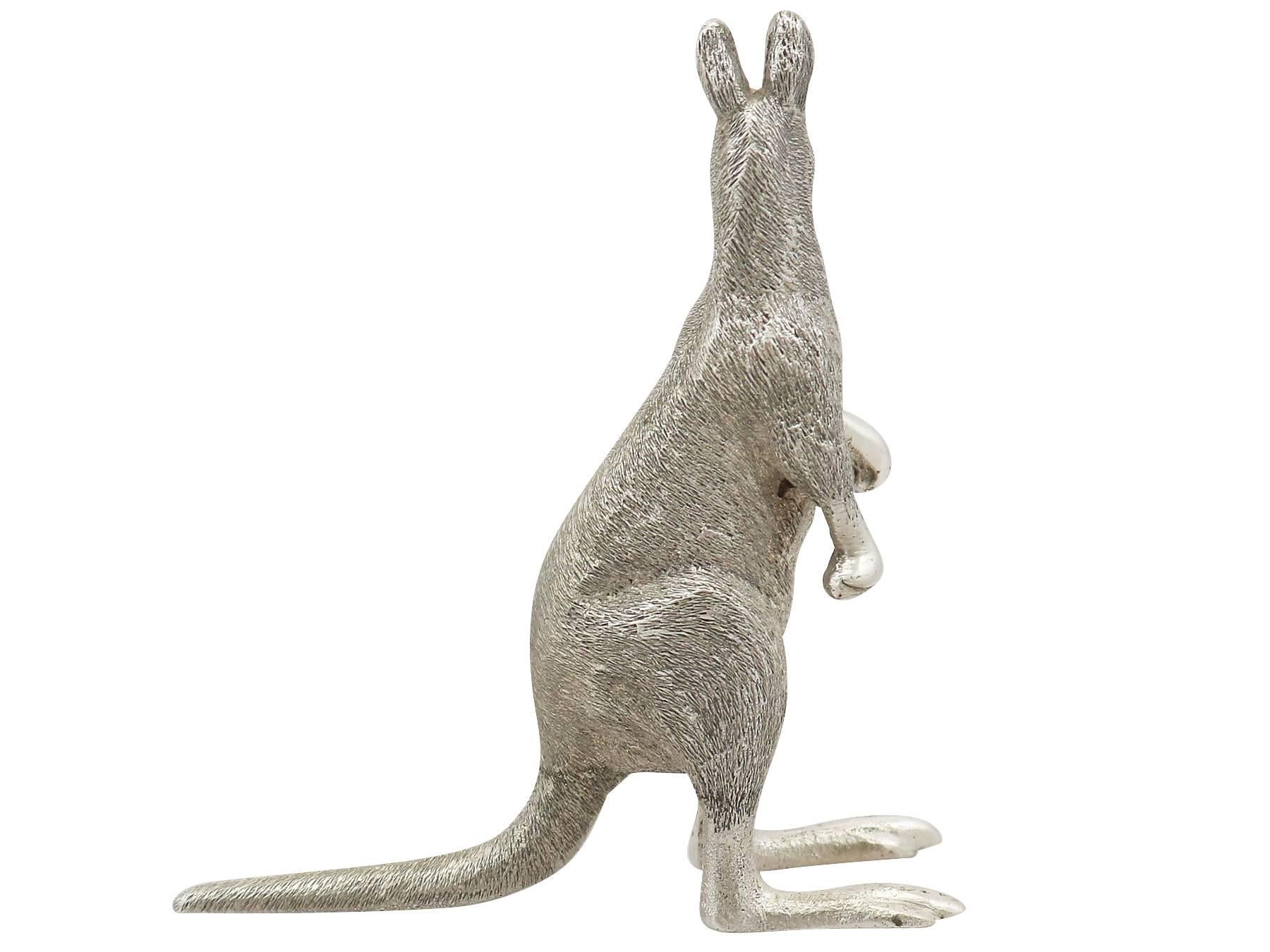 1900s Sterling Silver Model of a Kangaroo In Excellent Condition In Jesmond, Newcastle Upon Tyne