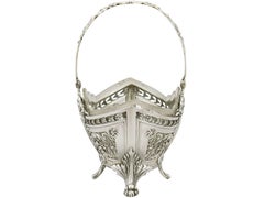 1890s Victorian Sterling Silver Bon Bon Basket