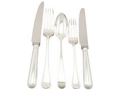 1920s Scottish Sterling Silver Canteen of Cutlery for 12 Persons:: 66 Pieces