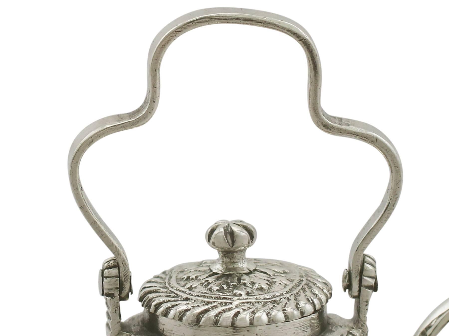 18th Century 1720s Dutch Silver Miniature Spirit Kettle