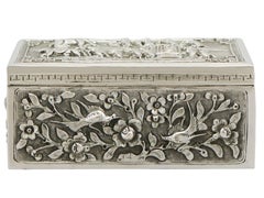 1890s Antique Chinese Export Silver Box