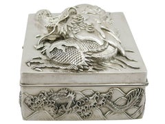 1890er Jahre Antike chinesische Export Silber Box