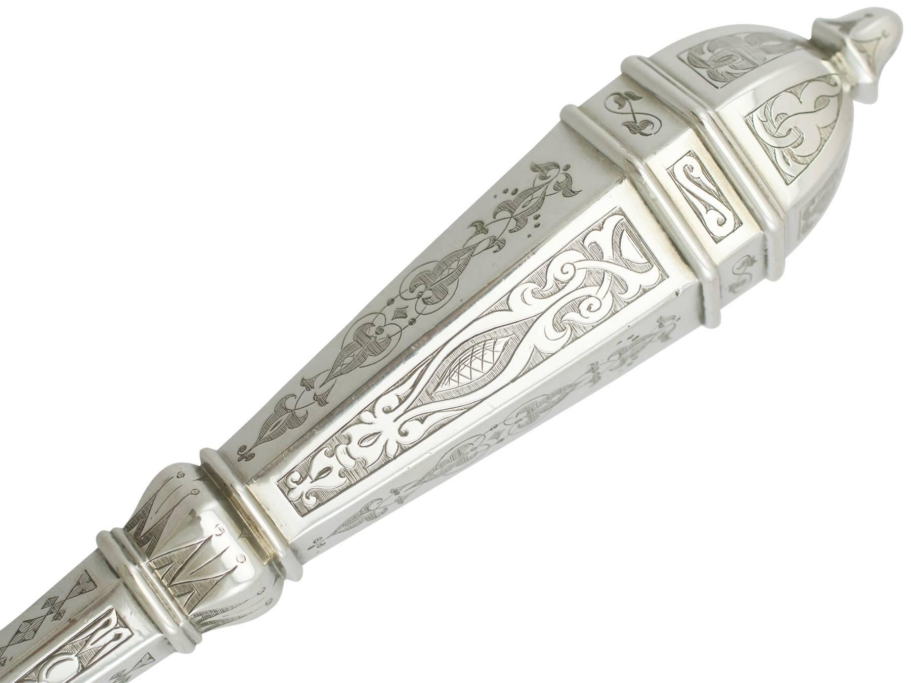 English 19th Century Victorian Sterling Silver Presentation Trowel, Circa 1850